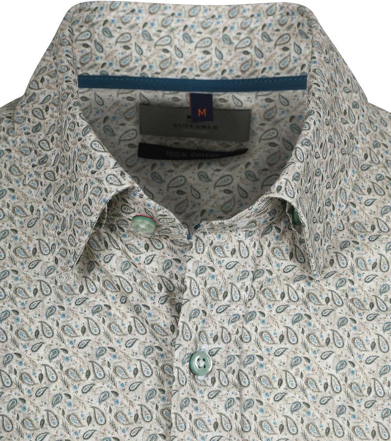 Suitable Hemd Paisley Grün  - Größe XXL günstig online kaufen