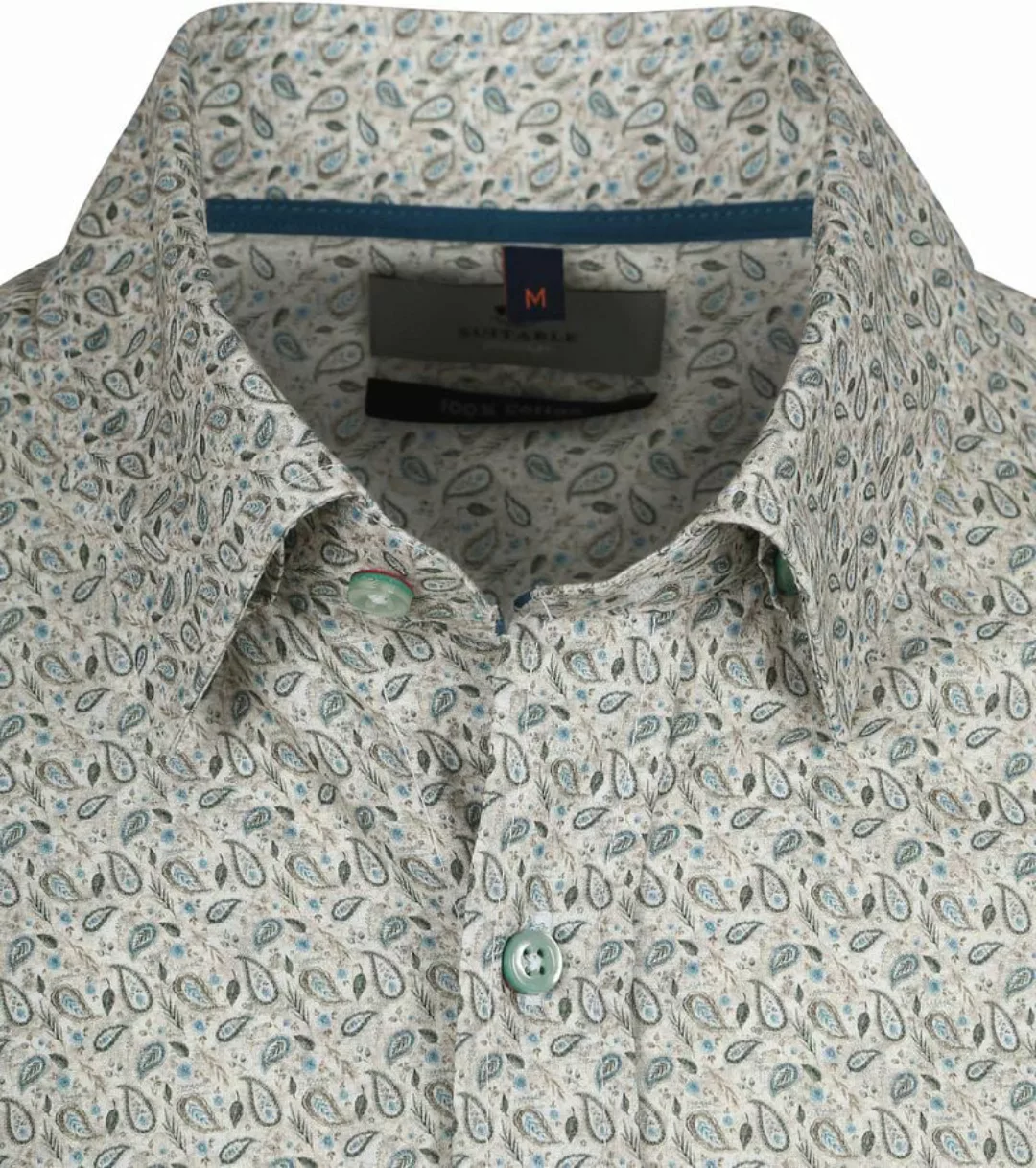 Suitable Hemd Paisley Grün  - Größe 3XL günstig online kaufen