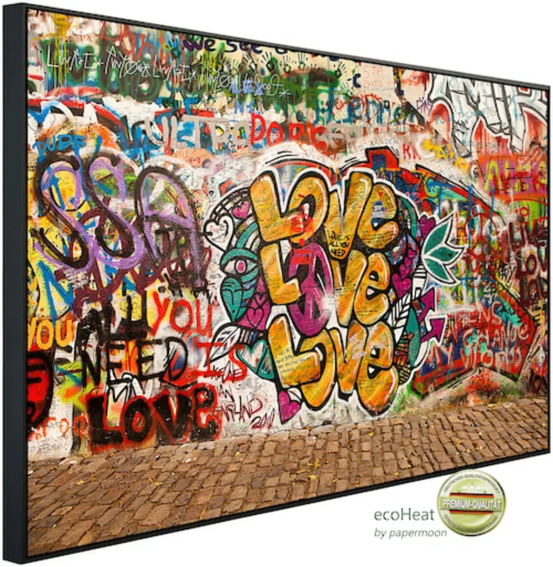 Papermoon Infrarotheizung »Liebe Graffiti Lennon Wand«, sehr angenehme Stra günstig online kaufen