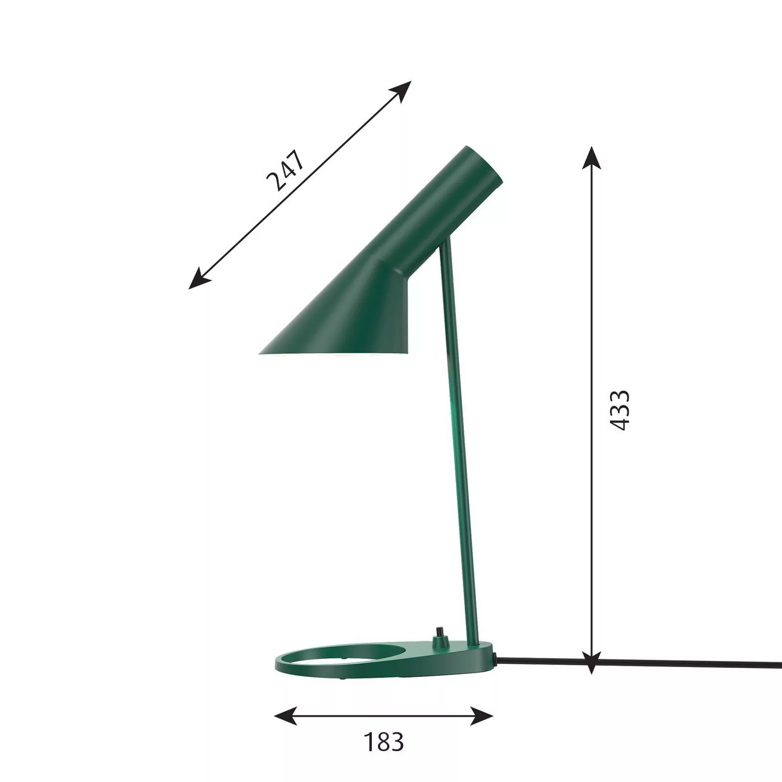 Louis Poulsen AJ Mini Tischlampe, dunkelgrün günstig online kaufen