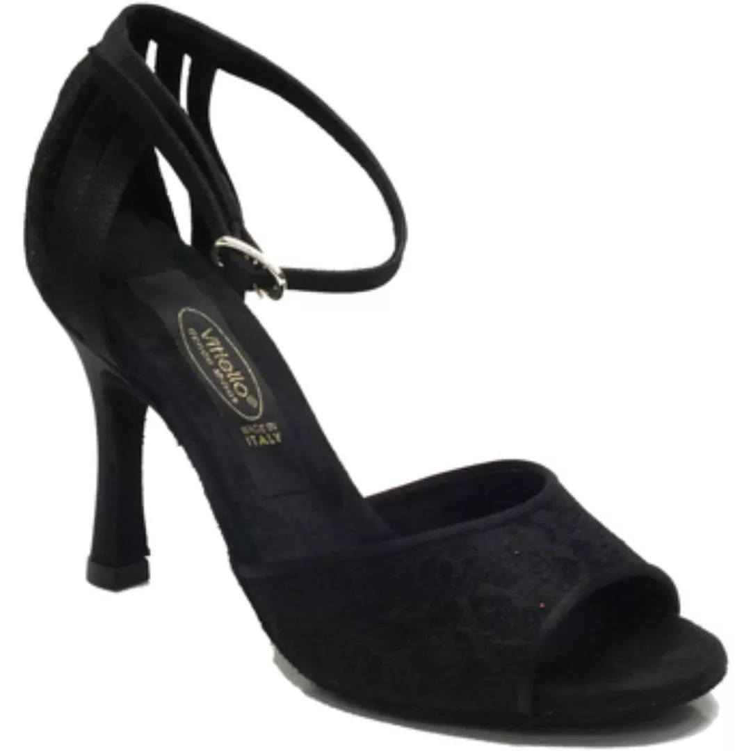 Vitiello Dance Shoes  Sandalen 411 Raso Fiore Nero / Raso günstig online kaufen