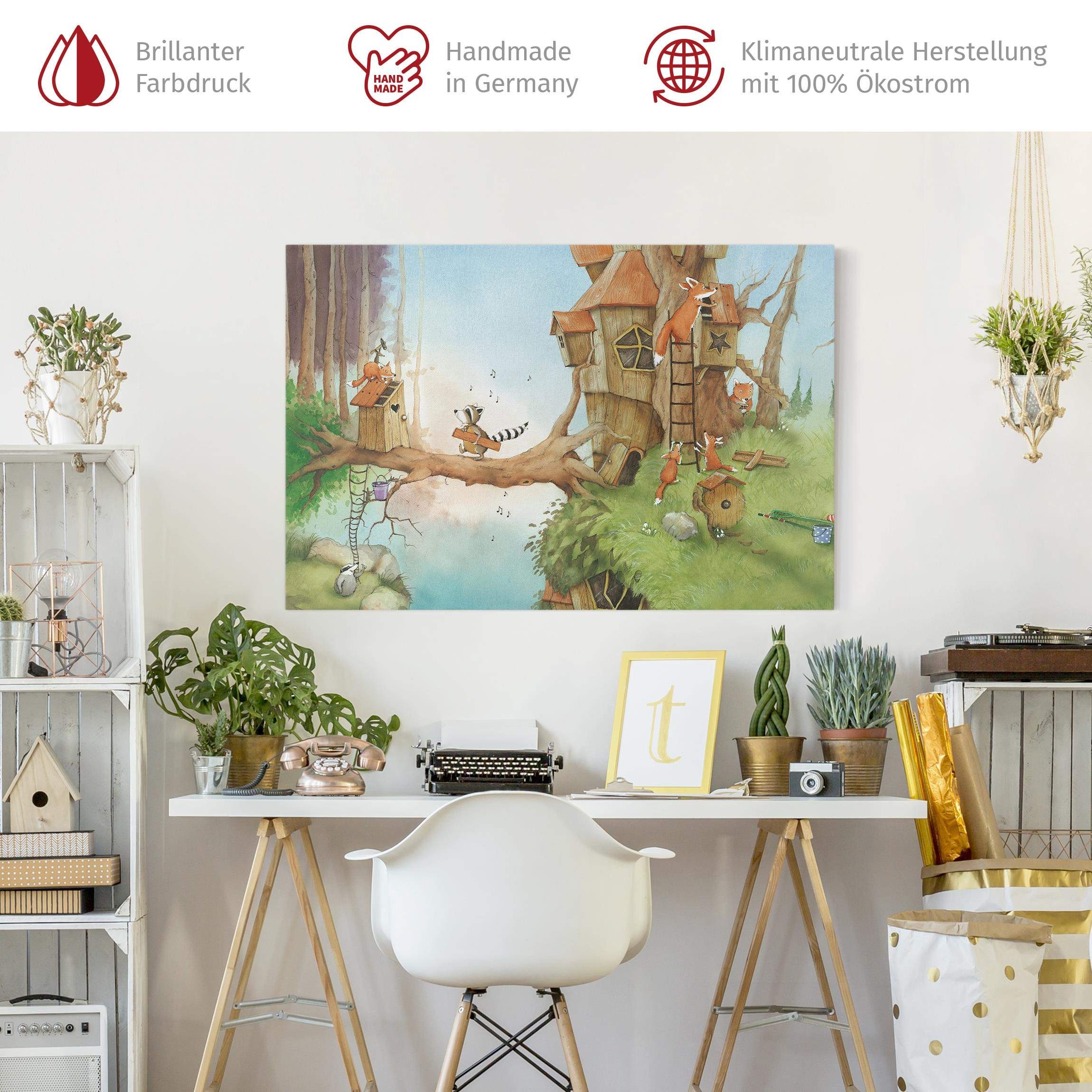 Bilderdepot24 Leinwandbild Waldtiere Natur Waschbär Wassili günstig online kaufen