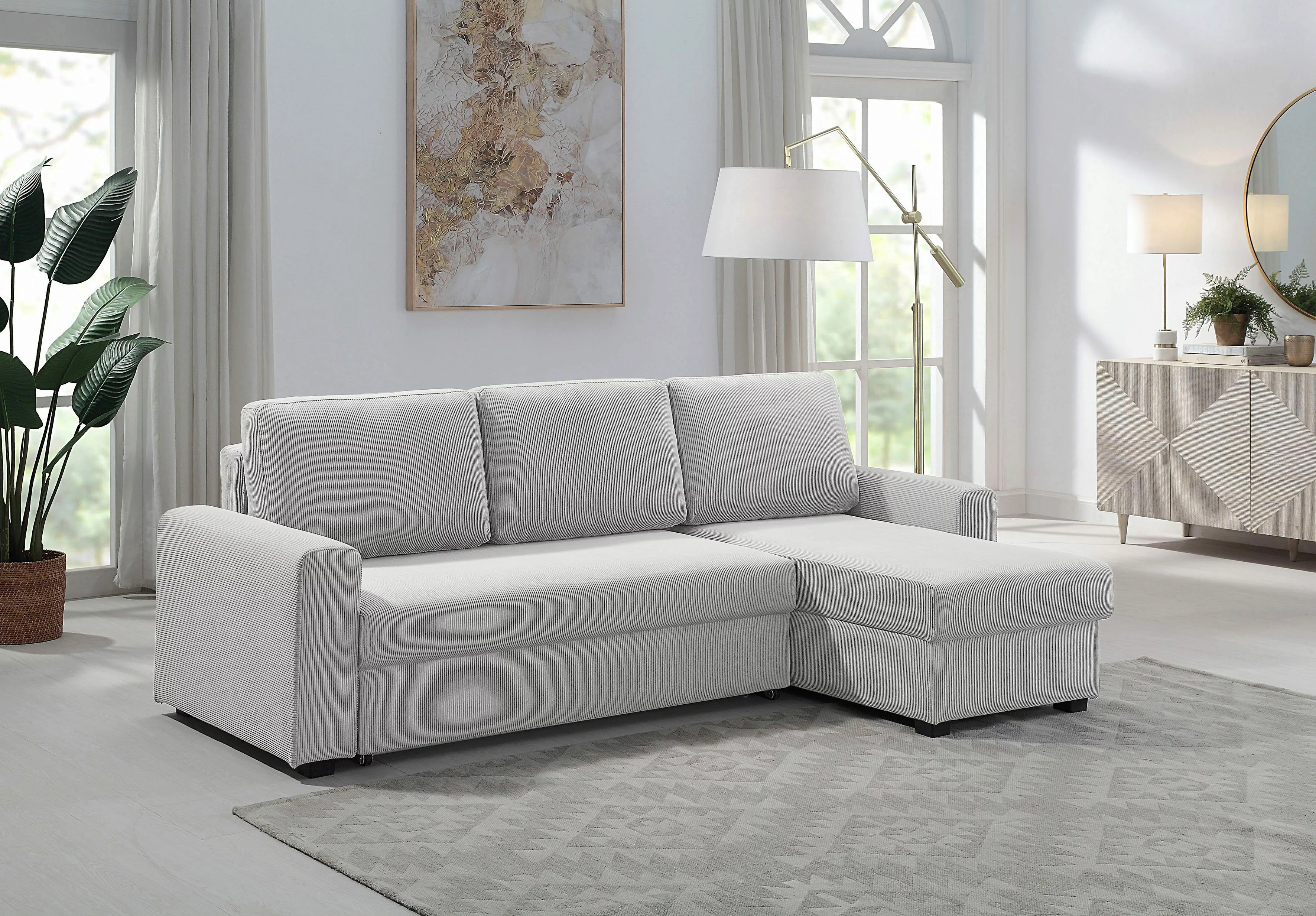 ATLANTIC home collection Ecksofa "Dublin L-Form", Bettfunktion und Bettkast günstig online kaufen