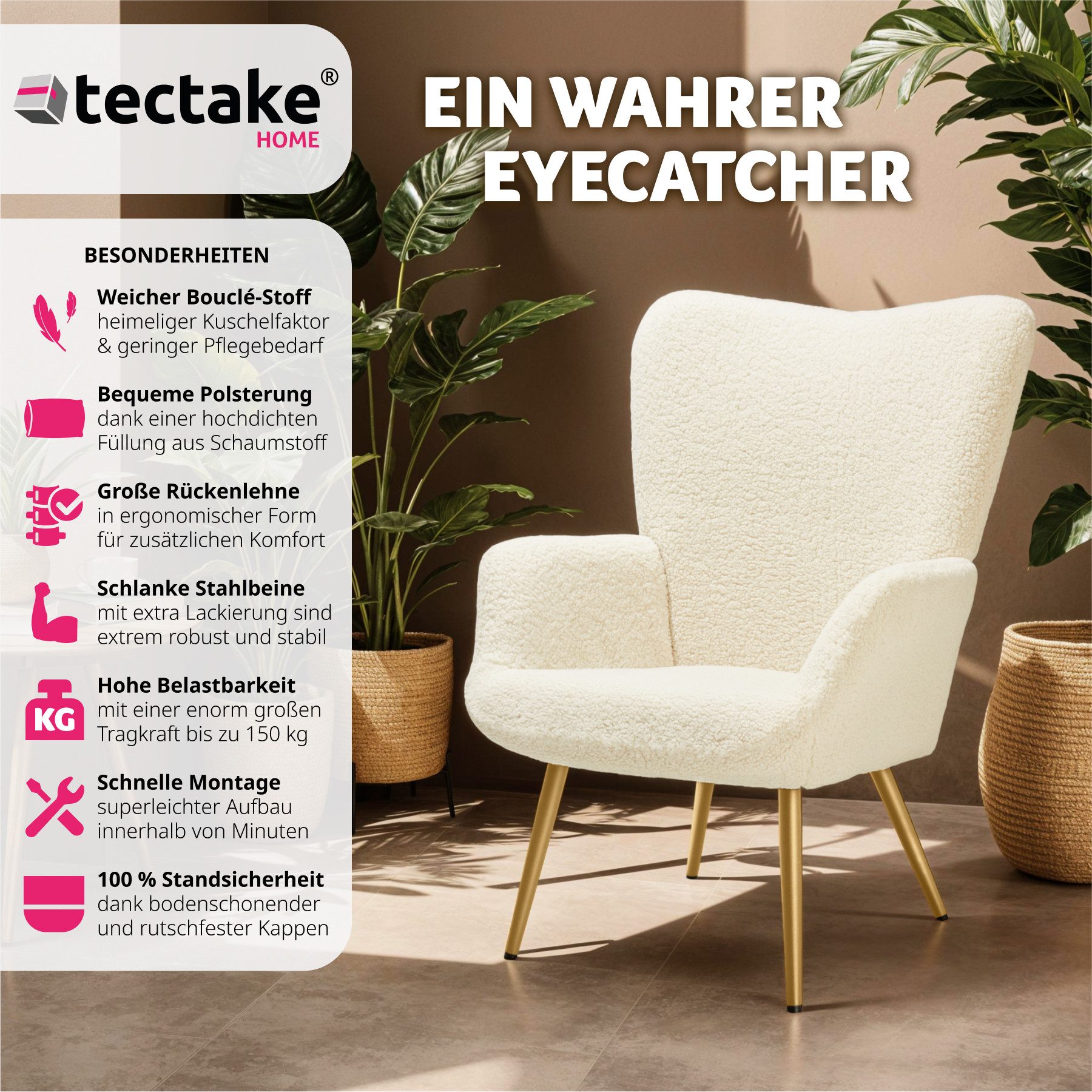 tectake Relaxsessel Sessel, gepolstert günstig online kaufen