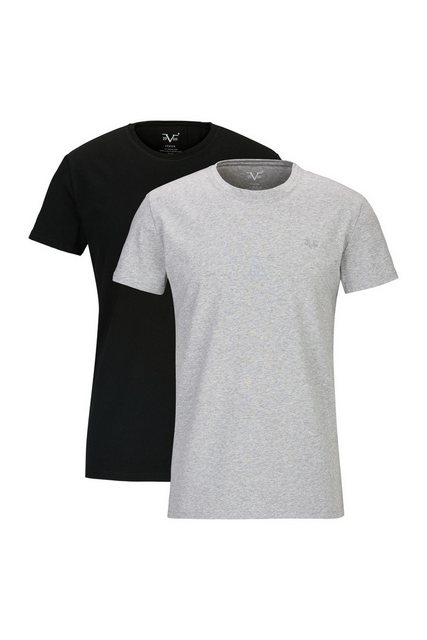 19V69 Italia by Versace T-Shirt Leonardo Rundhals Schwarz/Grau 2er-Pack (2e günstig online kaufen