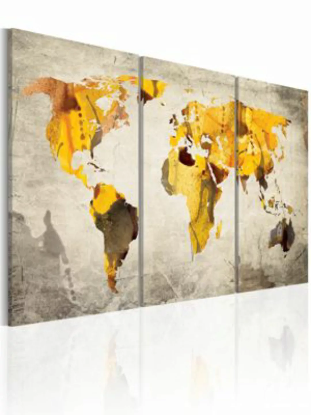 artgeist Wandbild Gelbe Kontinente mehrfarbig Gr. 60 x 30 günstig online kaufen