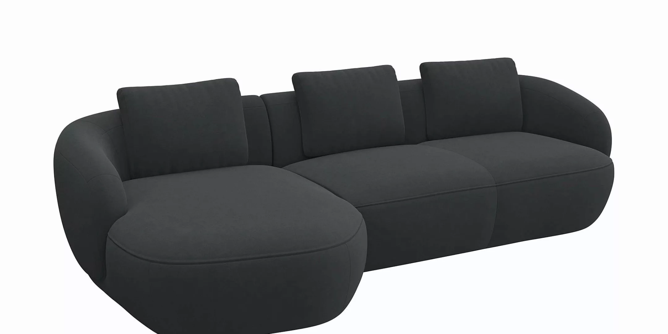 FLEXLUX Wohnlandschaft "Torino, rund, L-Form, Sofa-Ecke mit Recamiere, Long günstig online kaufen