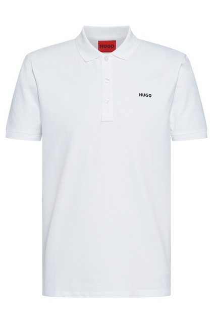 HUGO Poloshirt Poloshirt aus Stretch-Baumwolle mit kontrastfarbenem Logo (1 günstig online kaufen