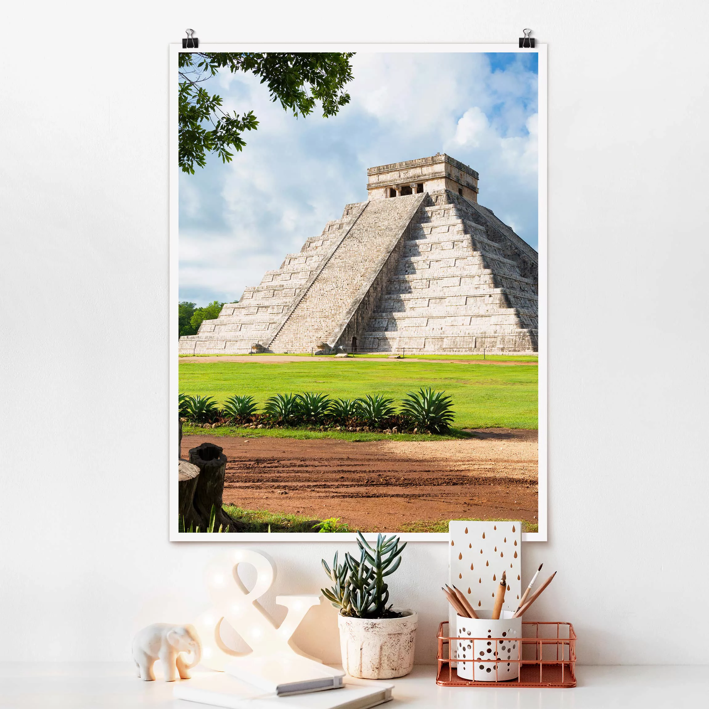 Poster Architektur & Skyline - Hochformat El Castillo Pyramide günstig online kaufen