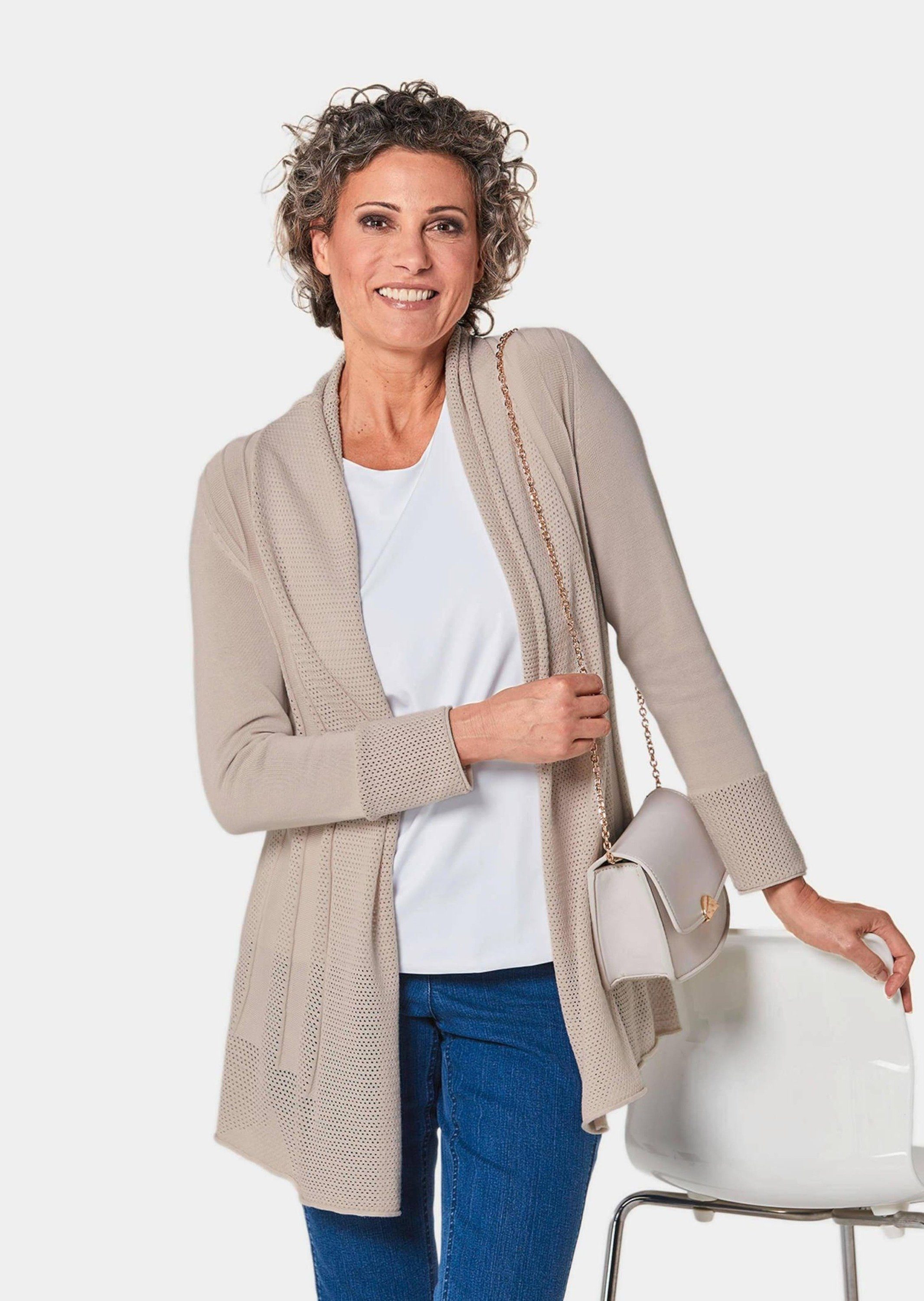 GOLDNER Strickjacke Kurzgröße: Strickjacke in raffinierter günstig online kaufen
