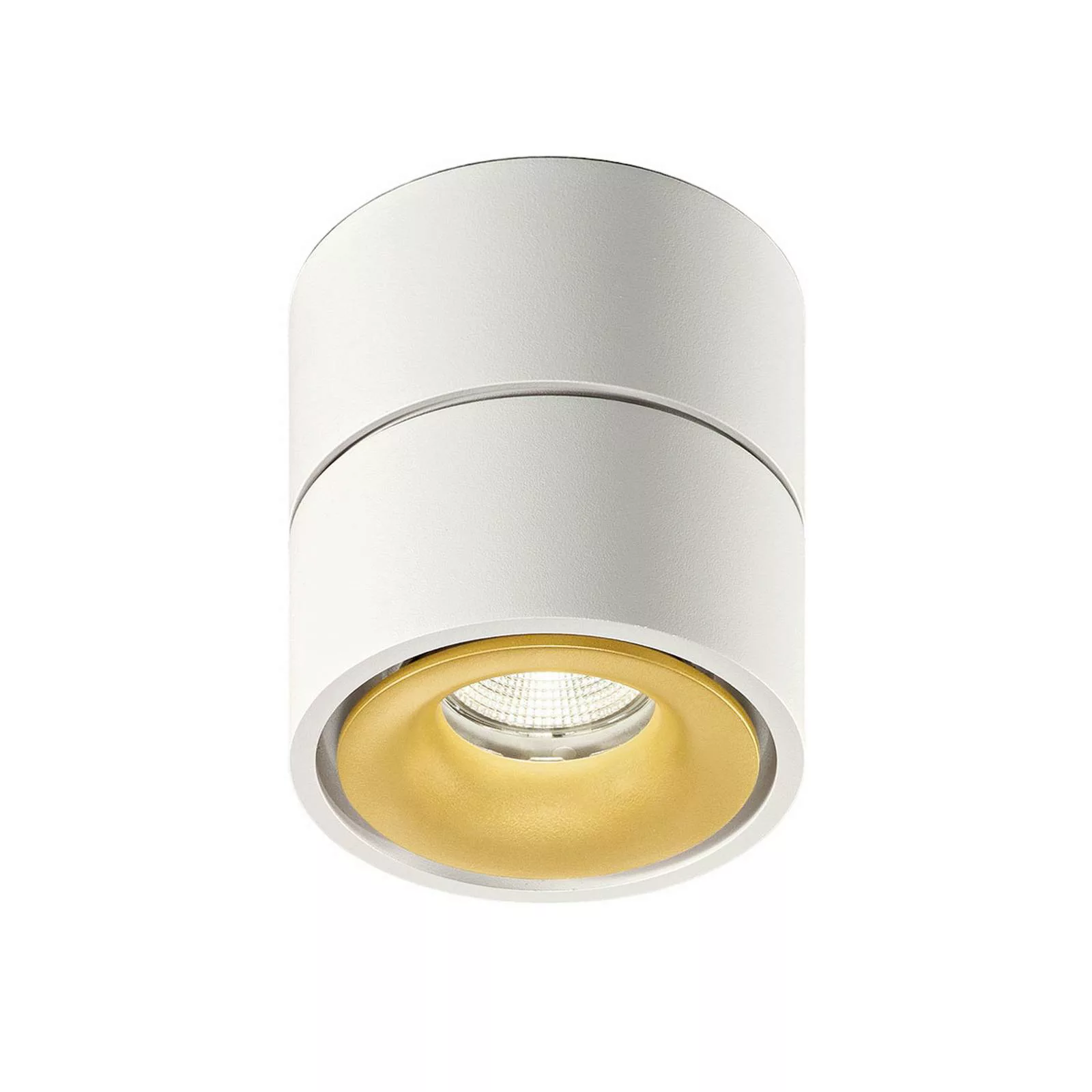 Egger DLS LED-Deckenspot Clippo, weiß-gold, 3.000K günstig online kaufen