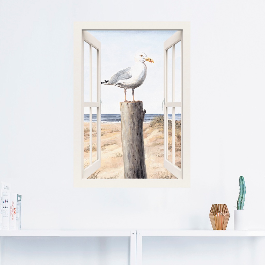 Artland Wandbild »Möwe Fensterblick«, Vogelbilder, (1 St.), als Alubild, Le günstig online kaufen