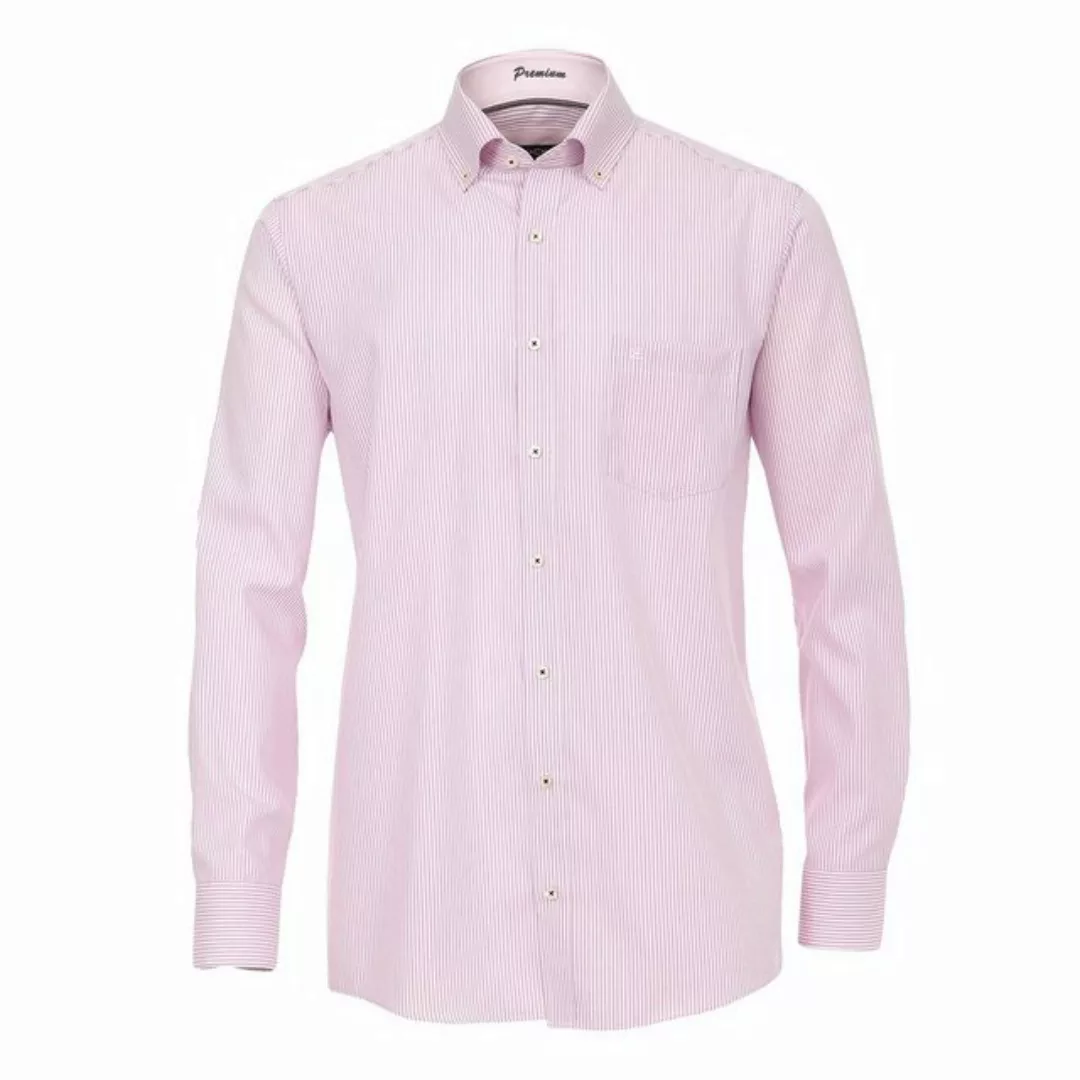 CASAMODA Langarmhemd Übergrößen bügelfreies Langarmhemd rosa-weiß gestreift günstig online kaufen