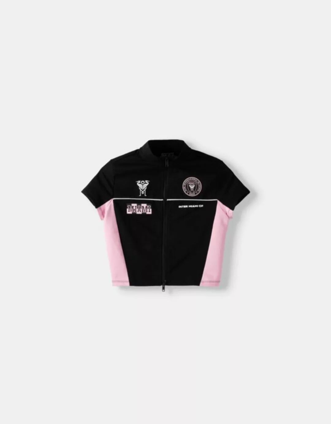 Bershka Cropped-Shirt Inter Miami Cf Mit Reißverschluss Damen L Schwarz günstig online kaufen