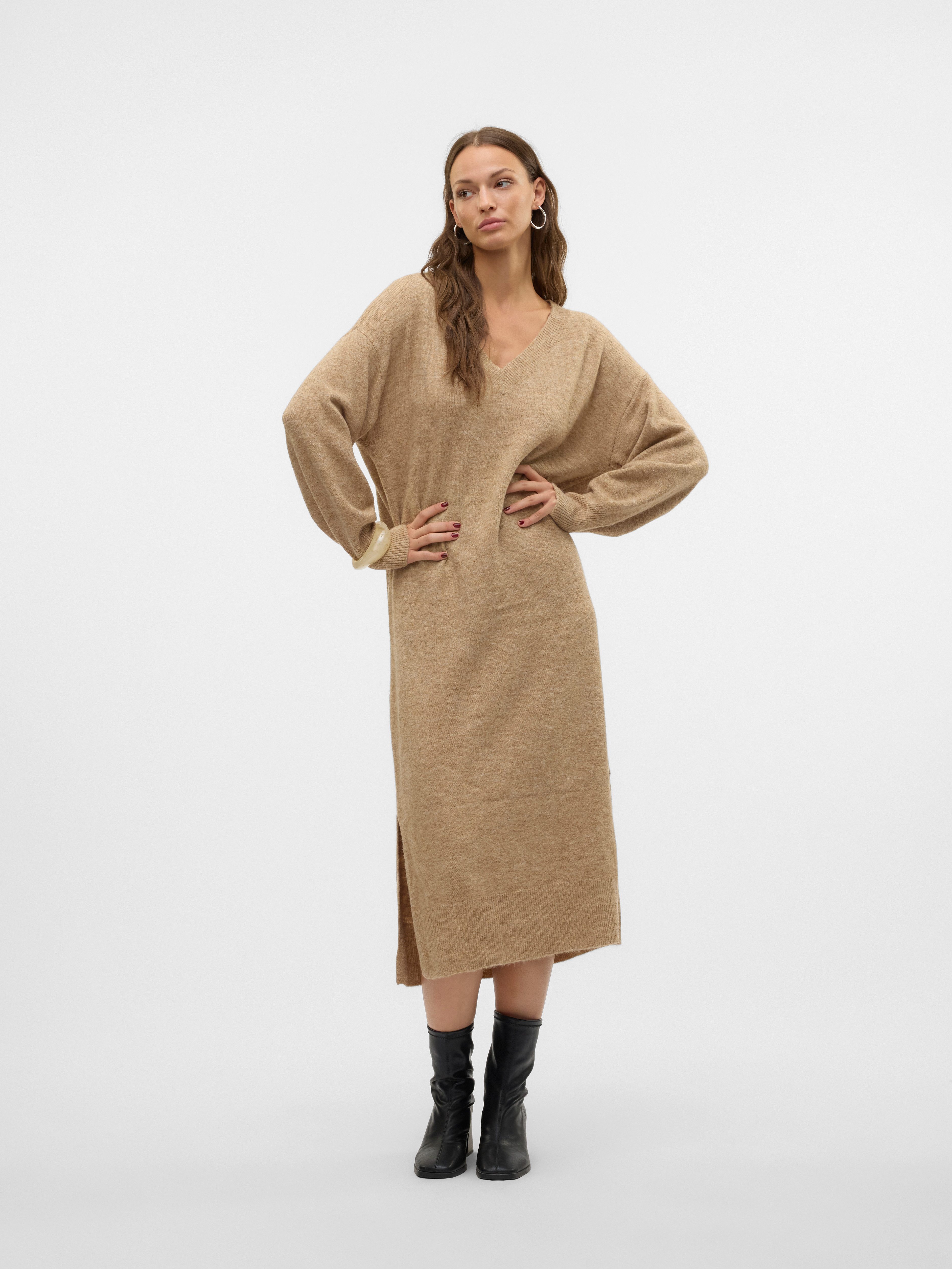 Vero Moda Strickkleid VMJUPITER LS V-NECK günstig online kaufen