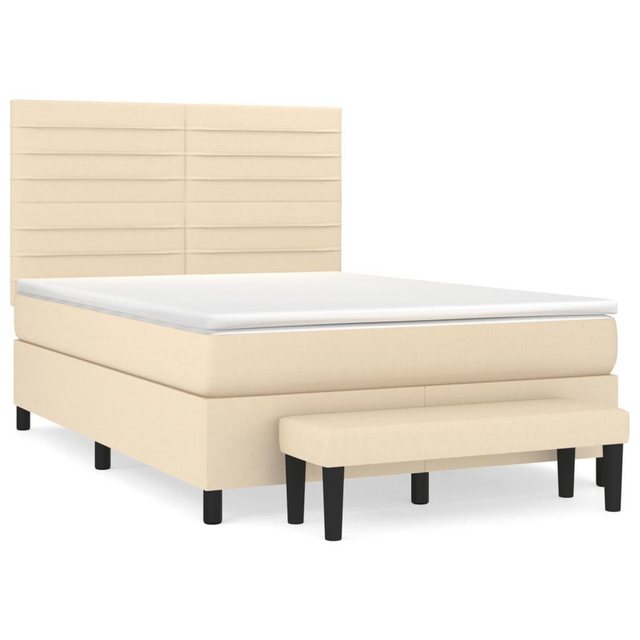 vidaXL Boxspringbett Boxspringbett mit Matratze und Fusshocker Stoff (140 x günstig online kaufen