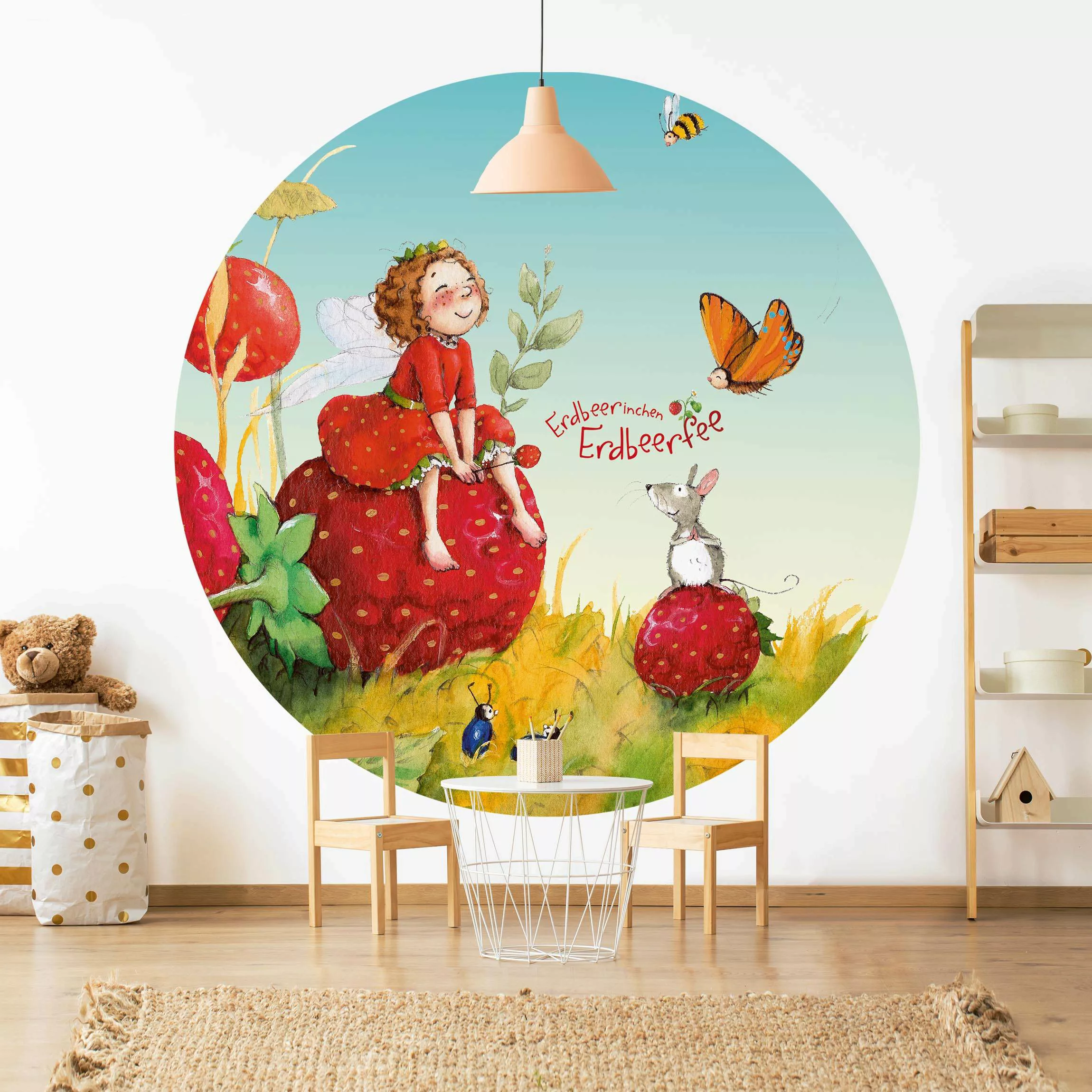 Bilderwelten Runde Tapete selbstklebend Kinderzimmer Erdbeerinchen Erdbeerf günstig online kaufen