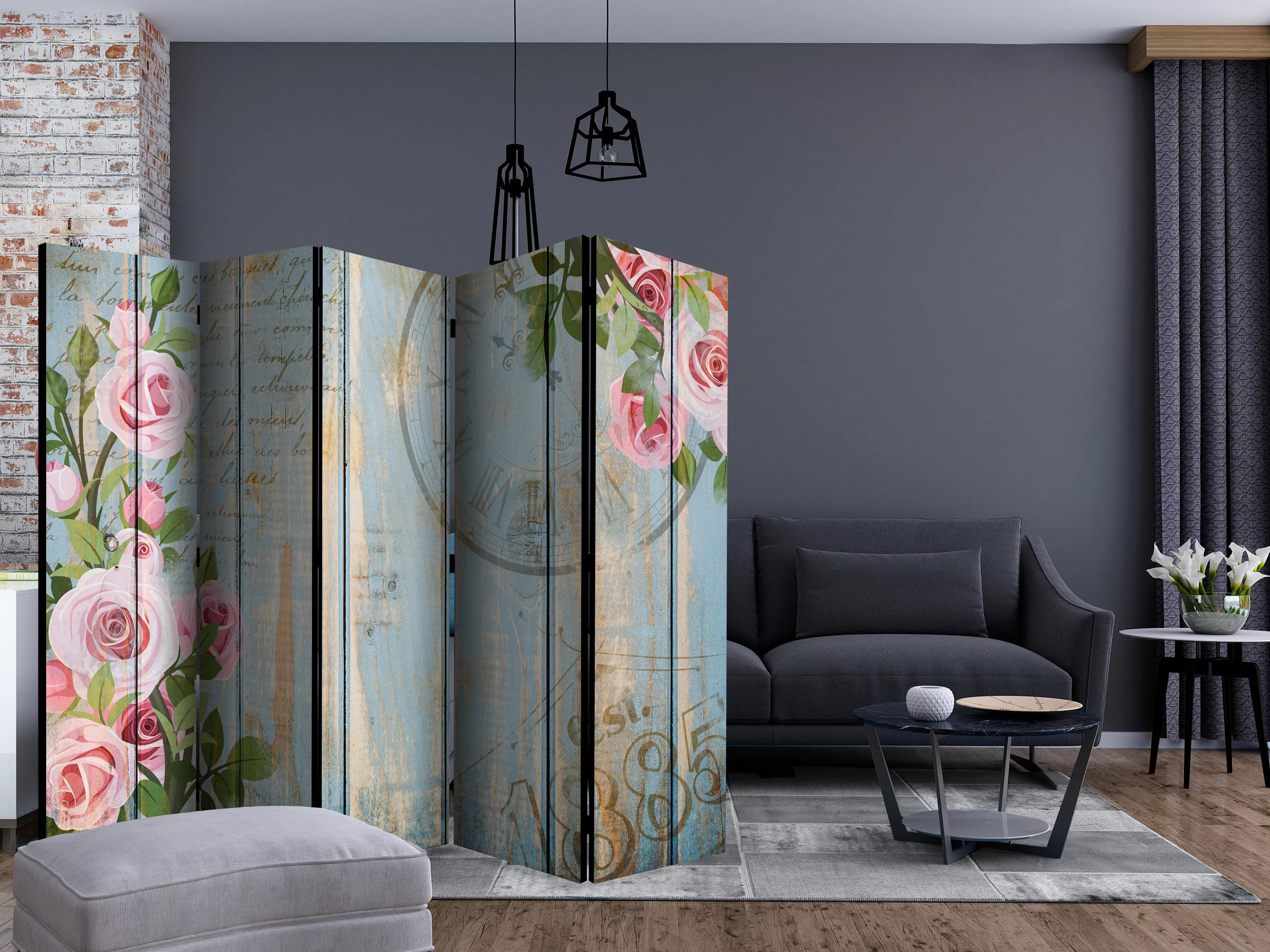 5-teiliges Paravent - Vintage Garden Ii [room Dividers] günstig online kaufen