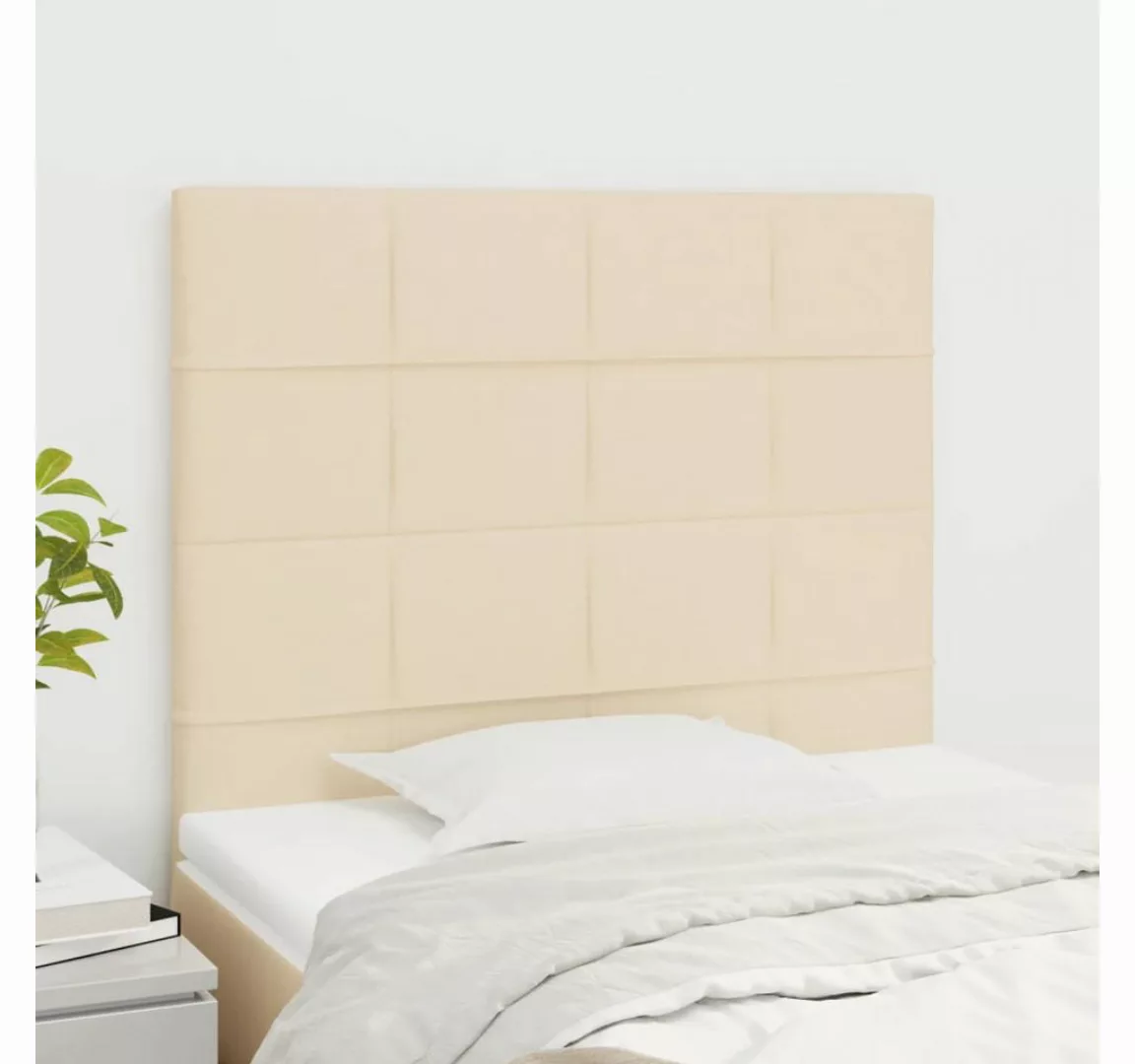 vidaXL Bett, Kopfteile 2 Stk. Creme 90x5x78/88 cm Stoff günstig online kaufen