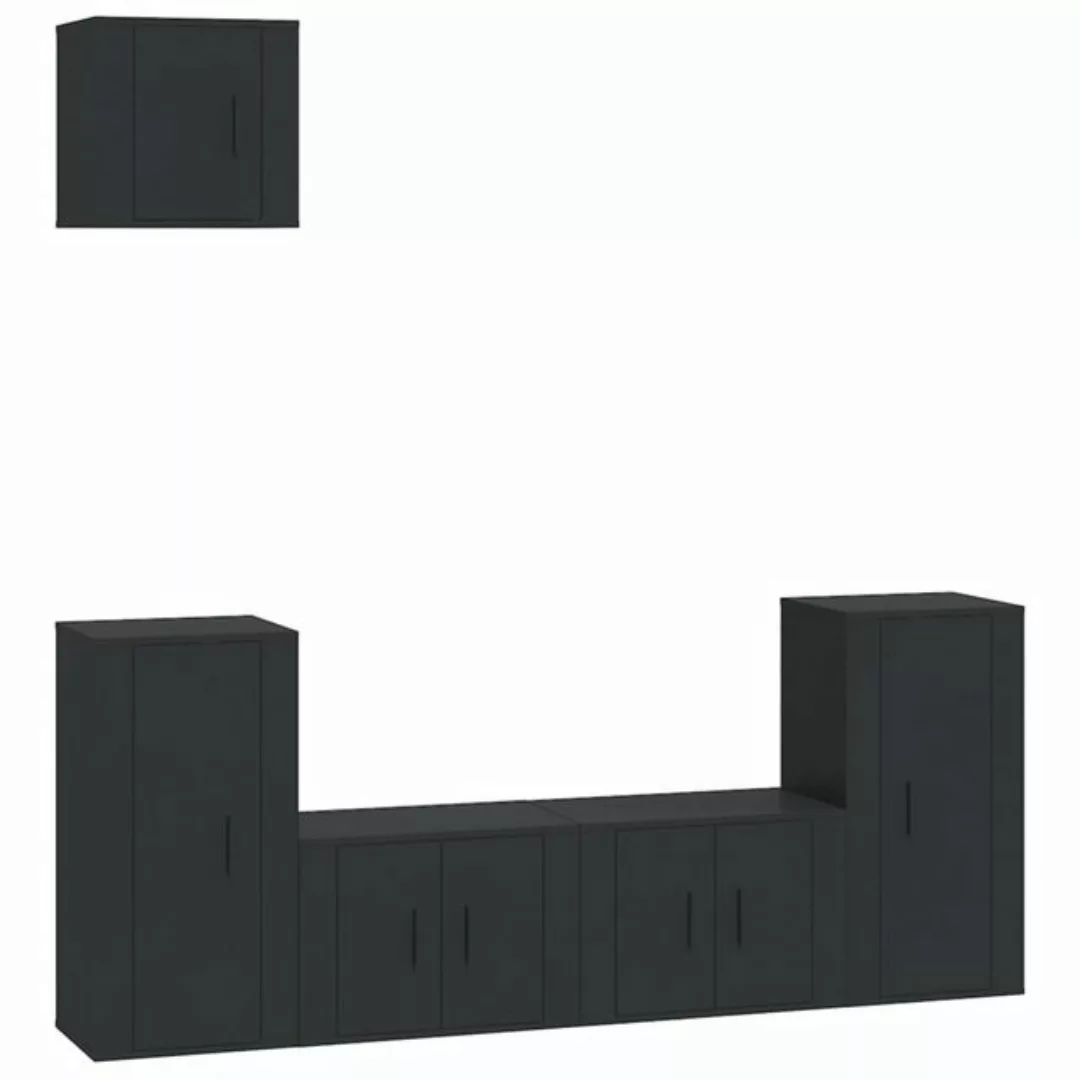 Vidaxl 5-tlg. Tv-schrank-set Schwarz Holzwerkstoff günstig online kaufen