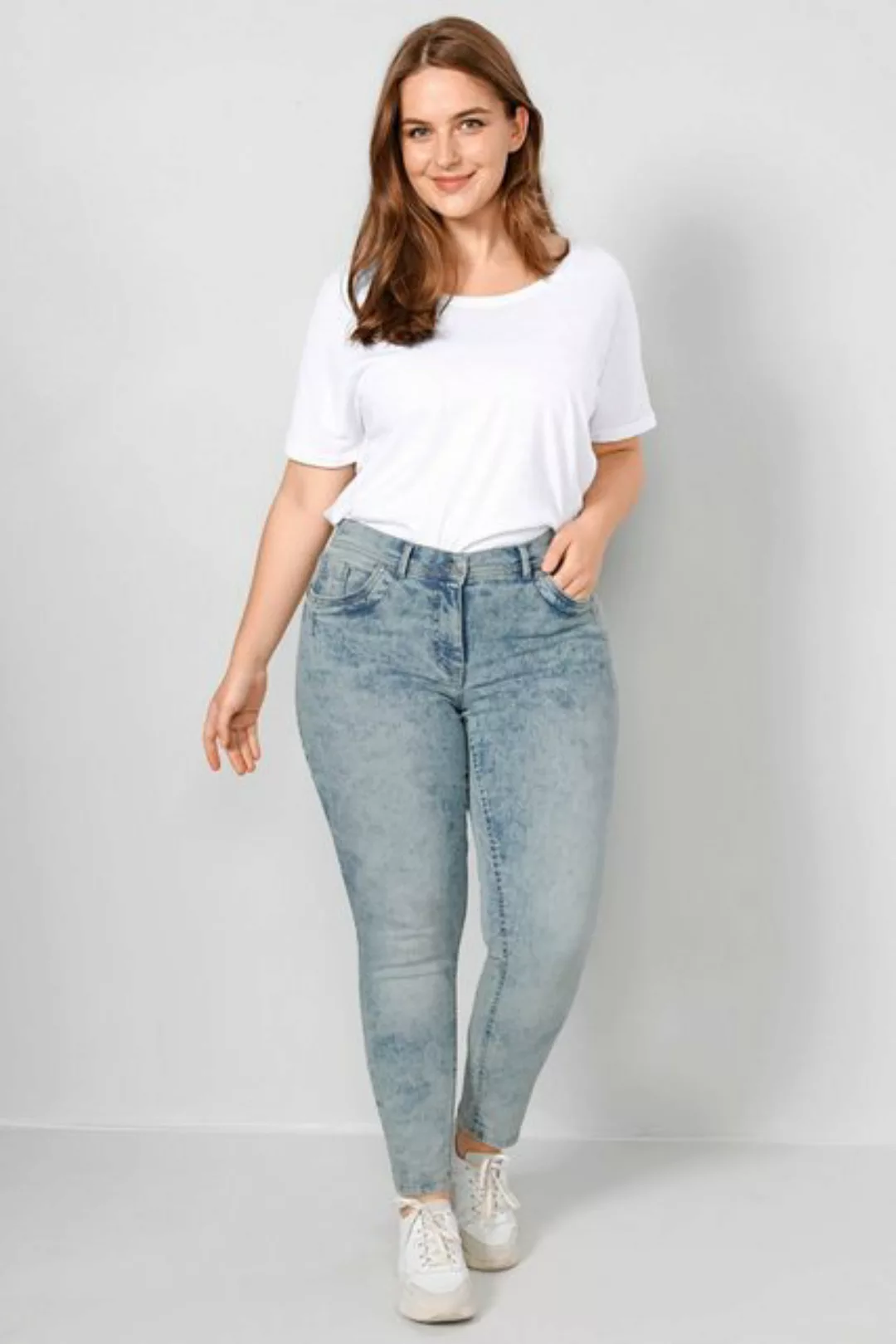 Janet & Joyce Regular-fit-Jeans Jeans Slim Fit Vintage Look 5-Pocket günstig online kaufen