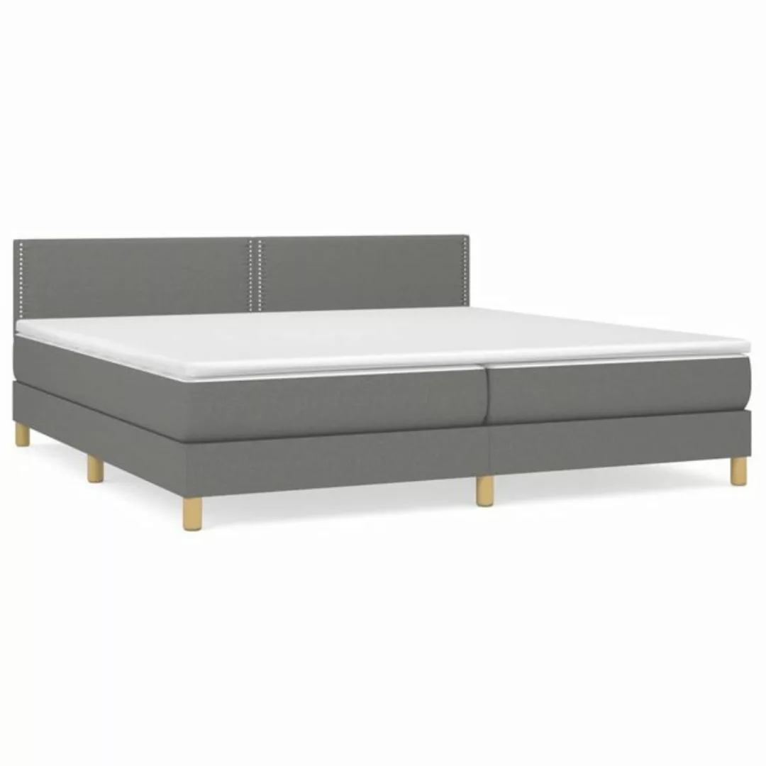 vidaXL Bettgestell Boxspringbett mit Matratze Dunkelgrau 200x200 cm Stoff B günstig online kaufen