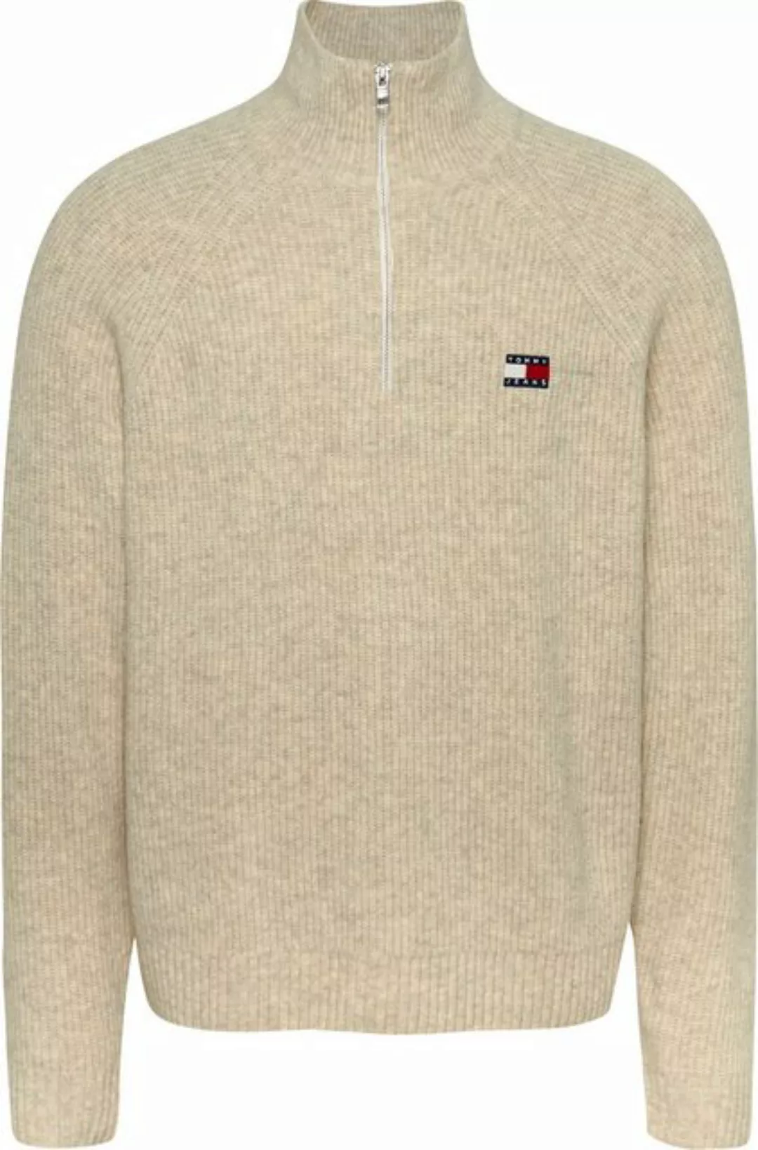 Tommy Jeans Strickpullover TJM REG 1/4 ZIP RAGLAN BADGE Reißverschluss bis günstig online kaufen