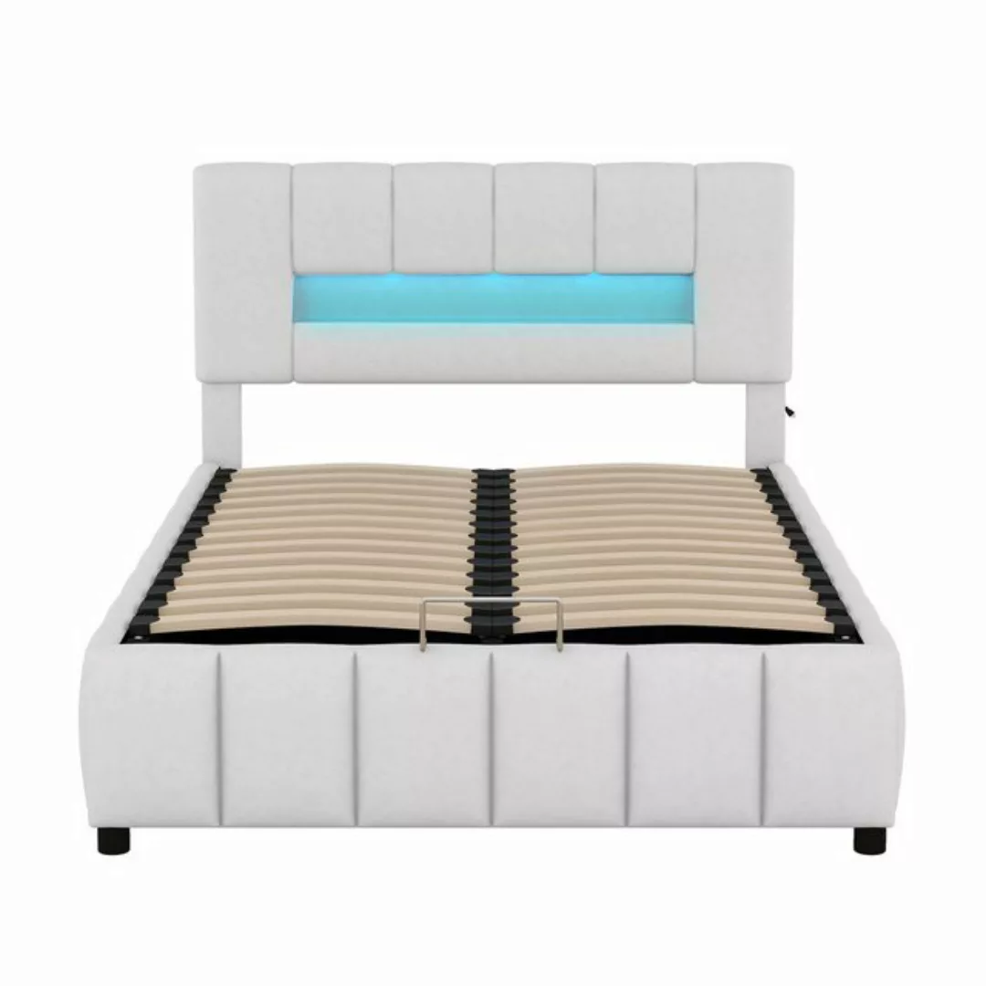 MODFU Polsterbett Daybed, Doppelbett Gästebett Plattformbett (mit LED-Beleu günstig online kaufen