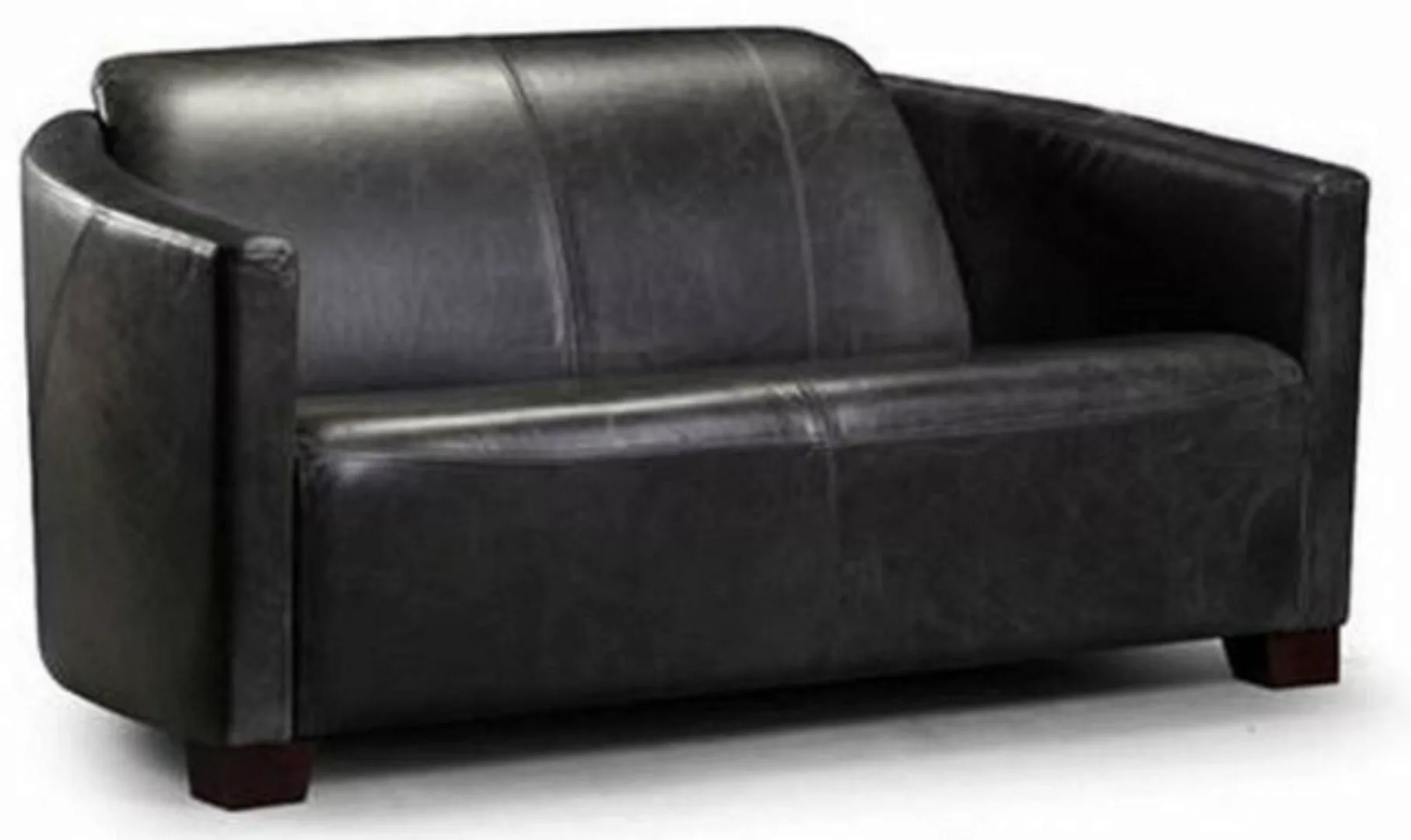 Casa Padrino 3-Sitzer Luxus Leder 3er Sofa Vintage Schwarz / Dunkelbraun 18 günstig online kaufen
