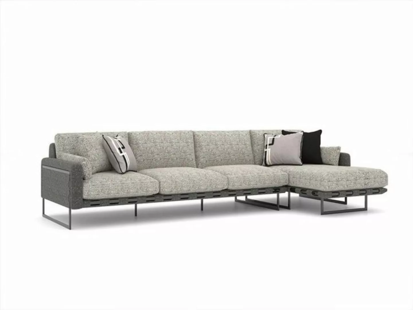 JVmoebel Ecksofa Luxus Sofa L-Form Designer Polstermöbel Grau Ecksofa Neu M günstig online kaufen