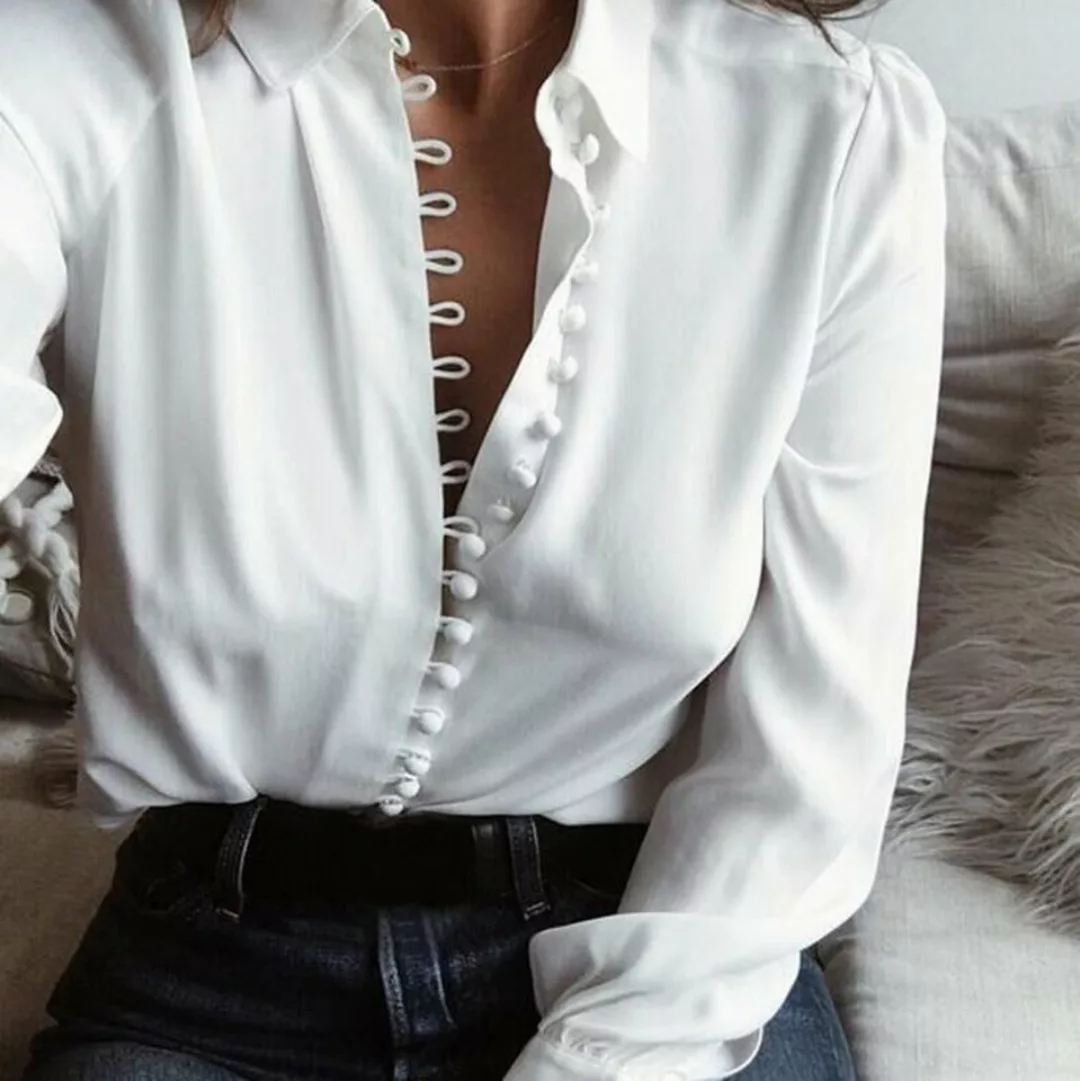 FIDDY Cardigan Unregelmäßiges, einfarbiges Damen-Langarmshirt mit V-Ausschn günstig online kaufen
