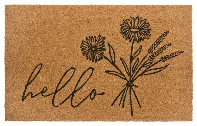 HANSE Home Fußmatte »Hello & Flowers«, rechteckig, 15 mm Höhe, Kokos, Schmu günstig online kaufen