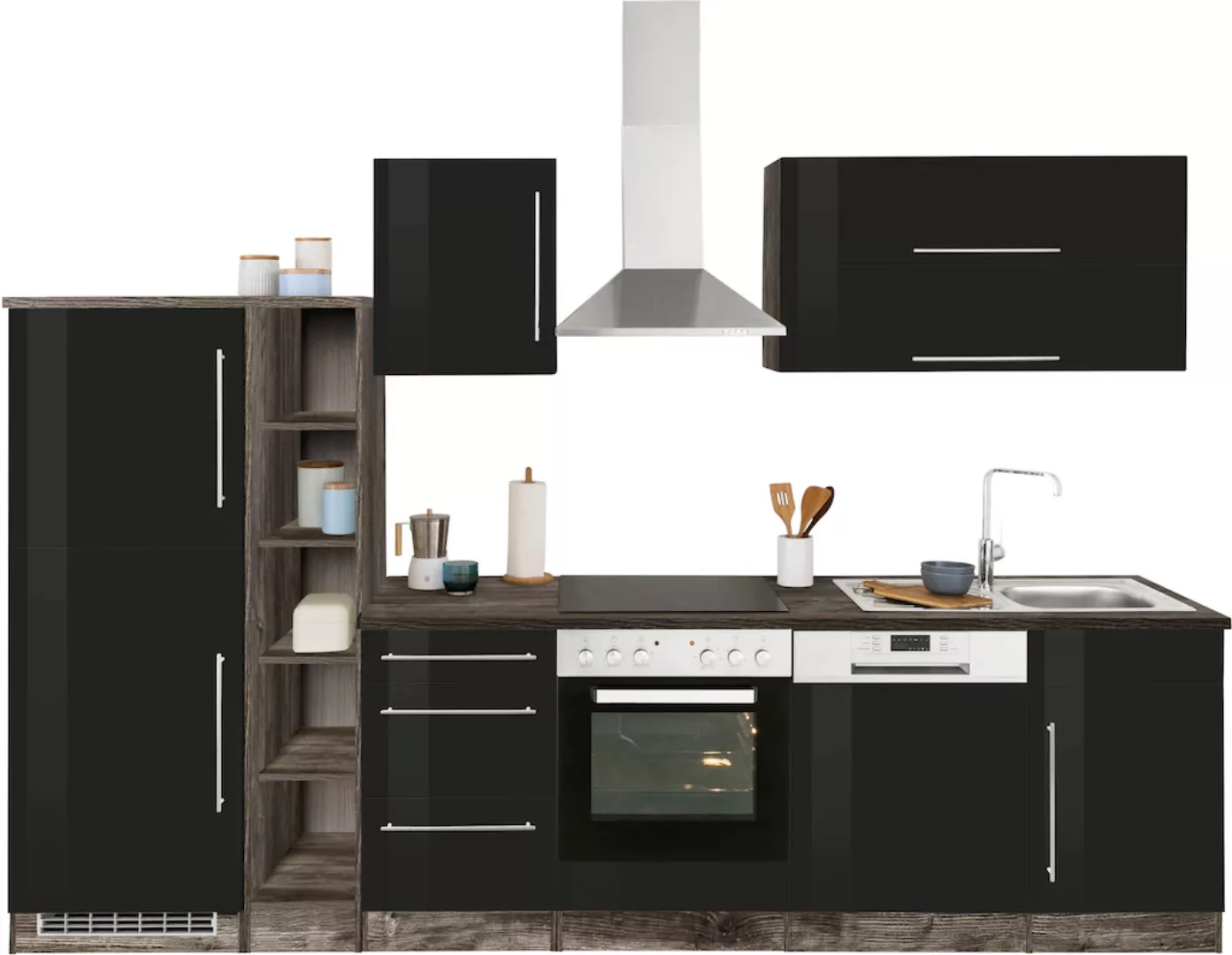 KOCHSTATION Küchenzeile "KS-Samos", mit E-Geräten, Breite 310 cm günstig online kaufen