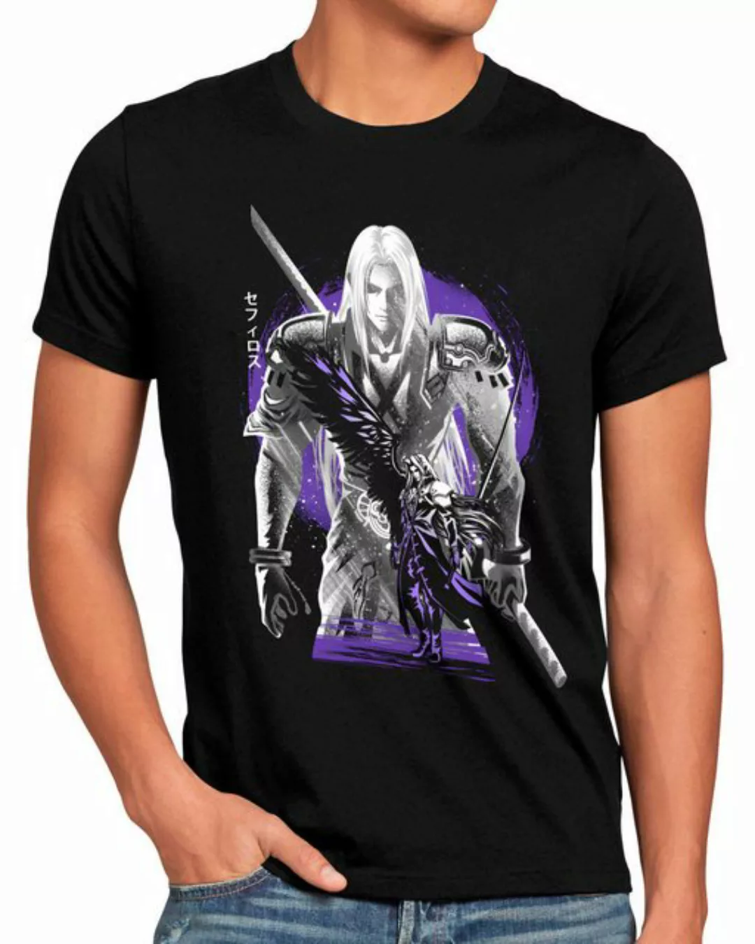style3 Print-Shirt Herren T-Shirt Winged Angel final fantasy 7 VII rebirth günstig online kaufen