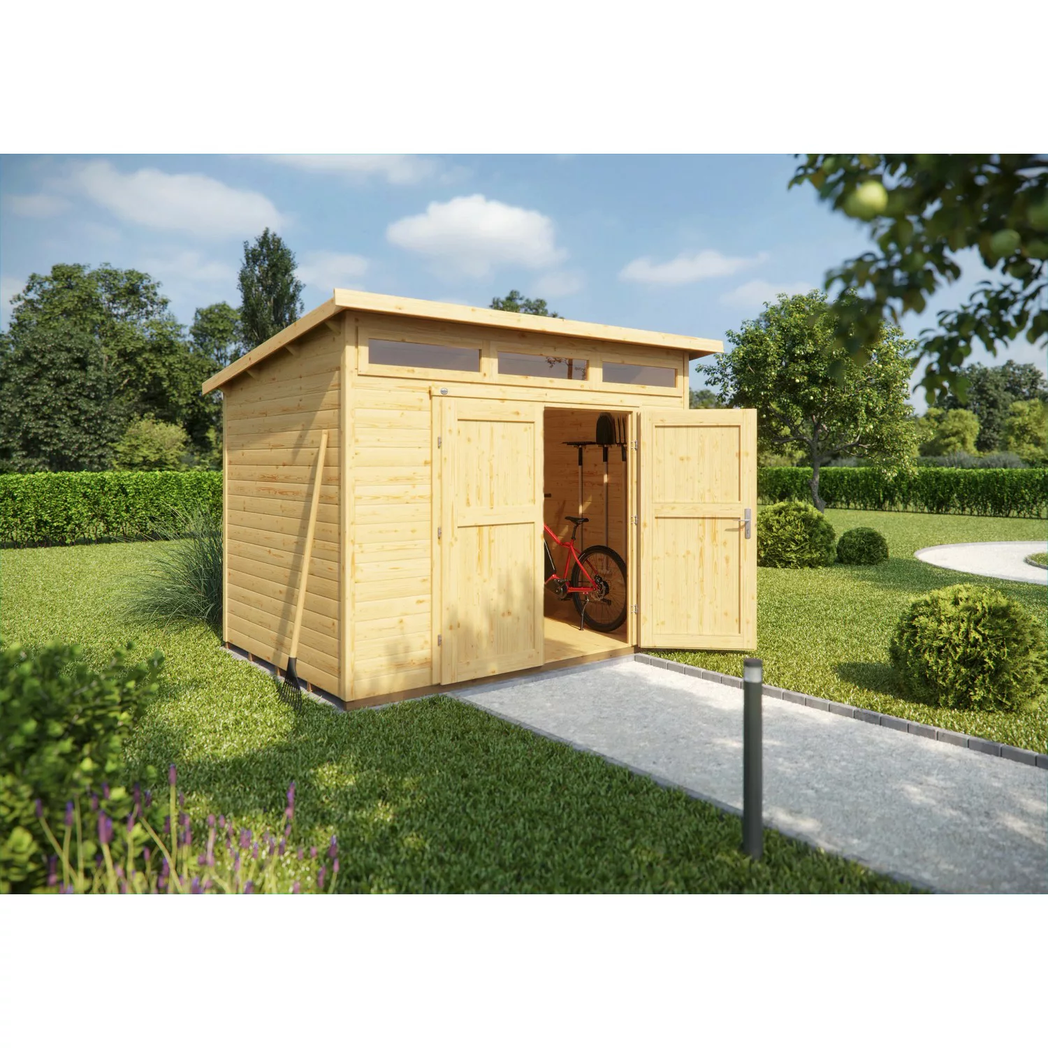 Weka Holz-Gartenhaus/Gerätehaus Weka Gartenhaus/Gerätehaus 264 Pultdach Unb günstig online kaufen