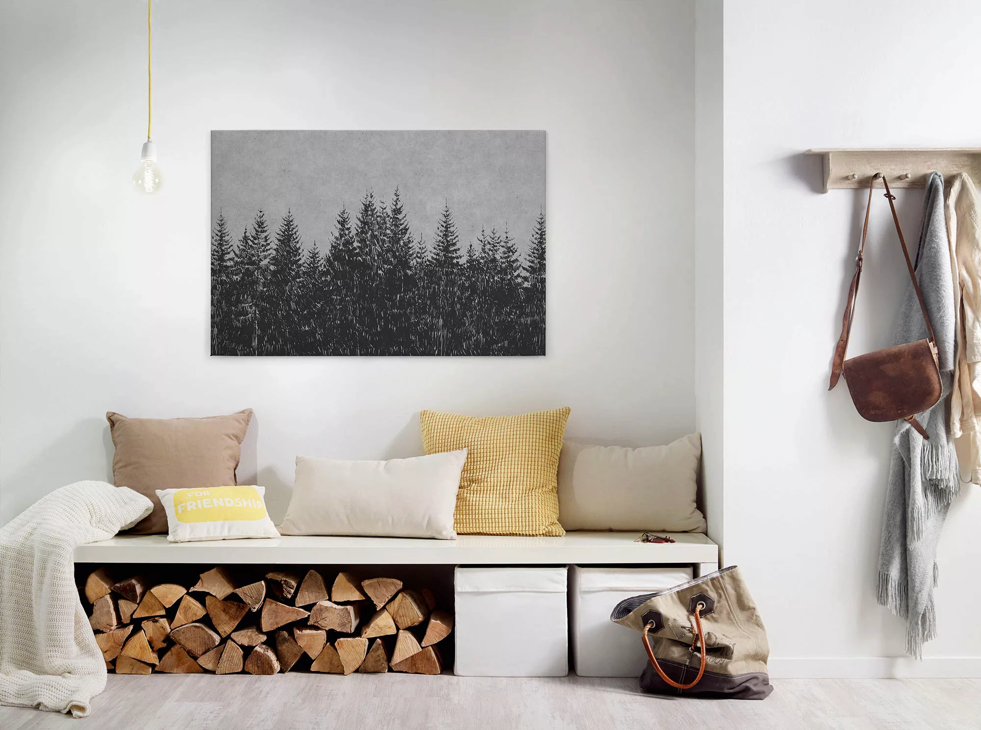 A.S. Création Leinwandbild "black forest 3", Wald, (1 St.), Wald Bild Keilr günstig online kaufen