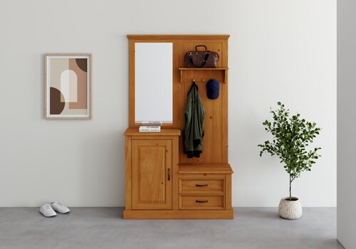 Home affaire Garderobenschrank "Selma", Kompaktgarderobe, mit Spiegel, Hake günstig online kaufen
