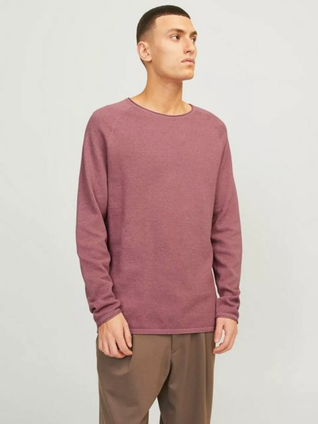 Jack & Jones Rundhalspullover JJEHILL KNIT CREW NECK NOOS aus Strukturstric günstig online kaufen