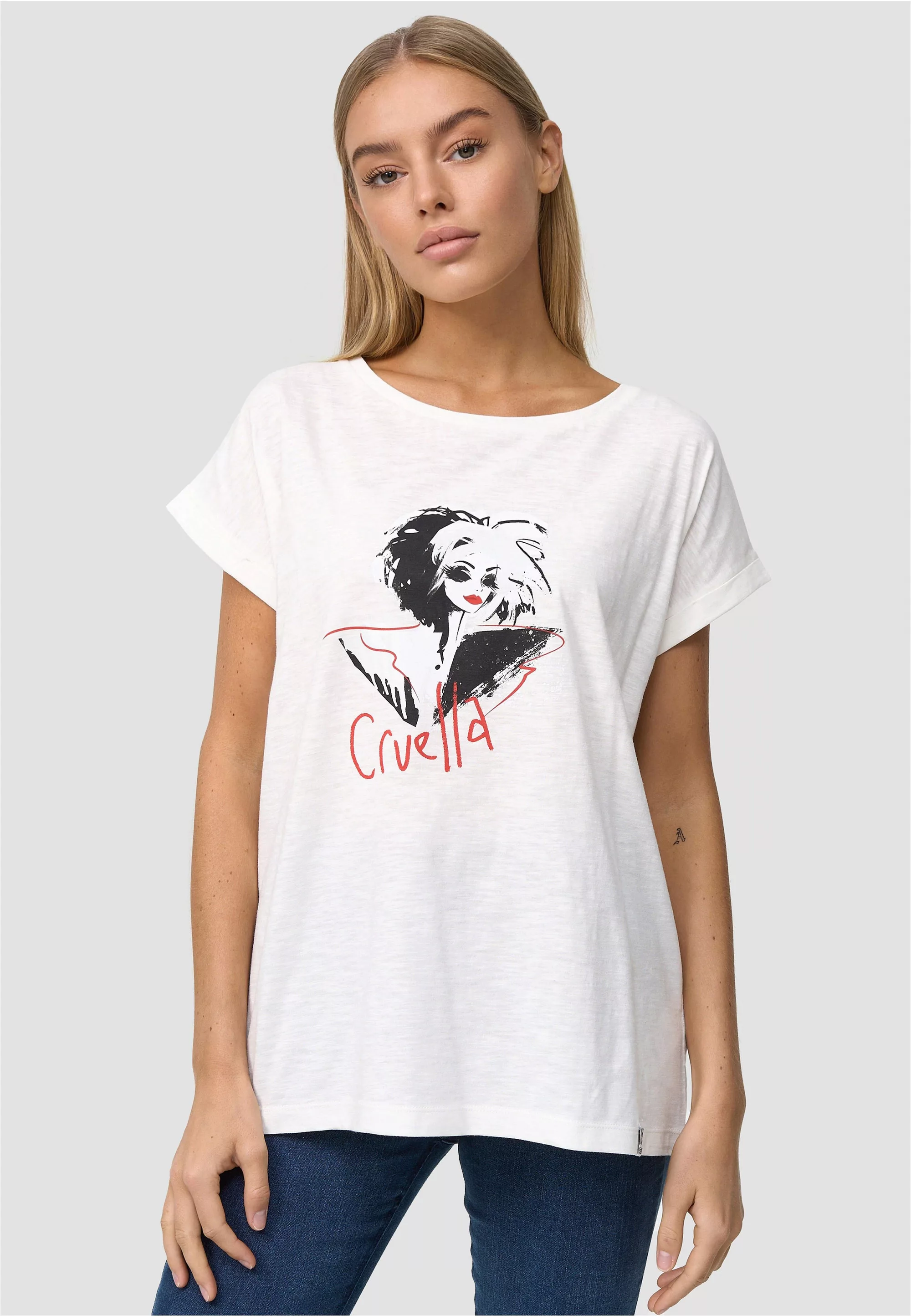 Recovered T-Shirt "Cruella Devil Art Ecru", (1 tlg.), im zeitlosen Design günstig online kaufen