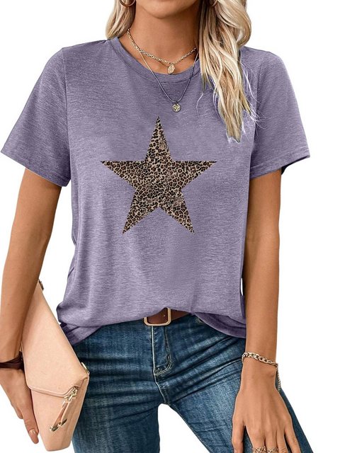 PYL T-Shirt Damen Casual Stern Grafik Tees günstig online kaufen