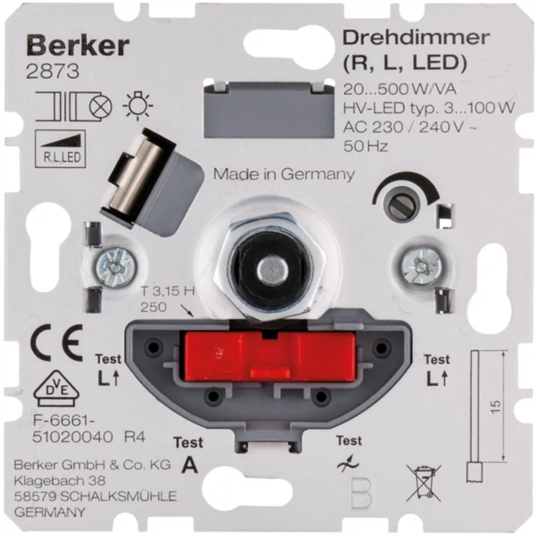 Berker Drehdimmer 20-500W/VA 2873 günstig online kaufen