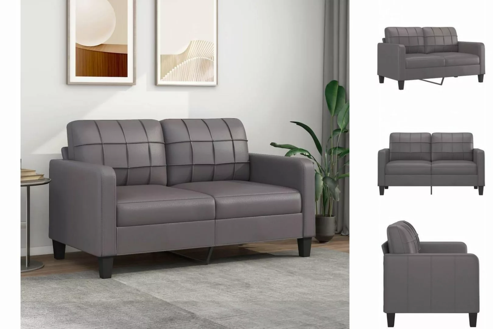 vidaXL Sofa 2-Sitzer-Sofa Couch Grau 140 cm Kunstleder günstig online kaufen