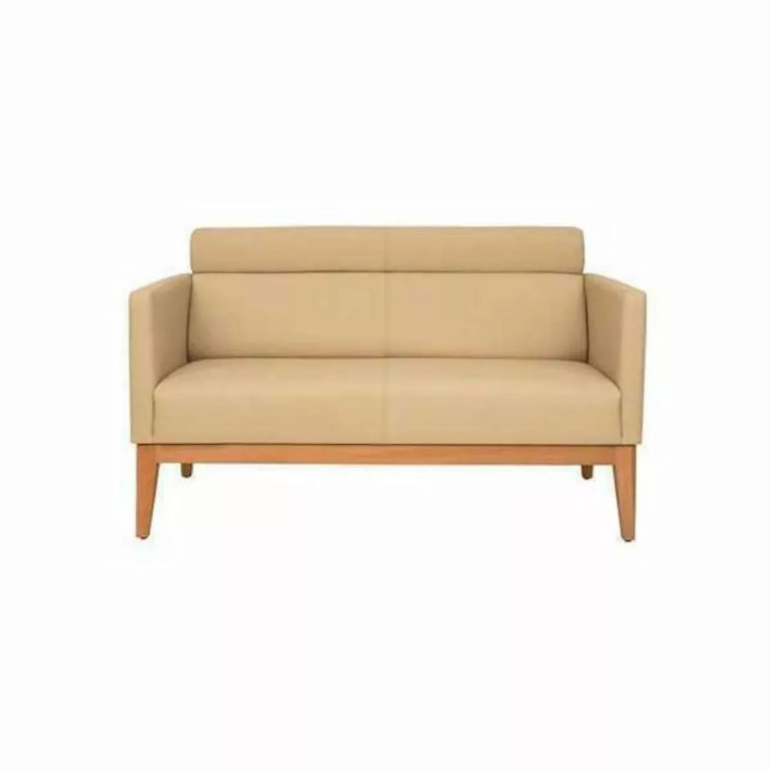 JVmoebel 2-Sitzer Beiges Büro Sofa Designer 2-Sitzer Polstercouch Kunstlede günstig online kaufen