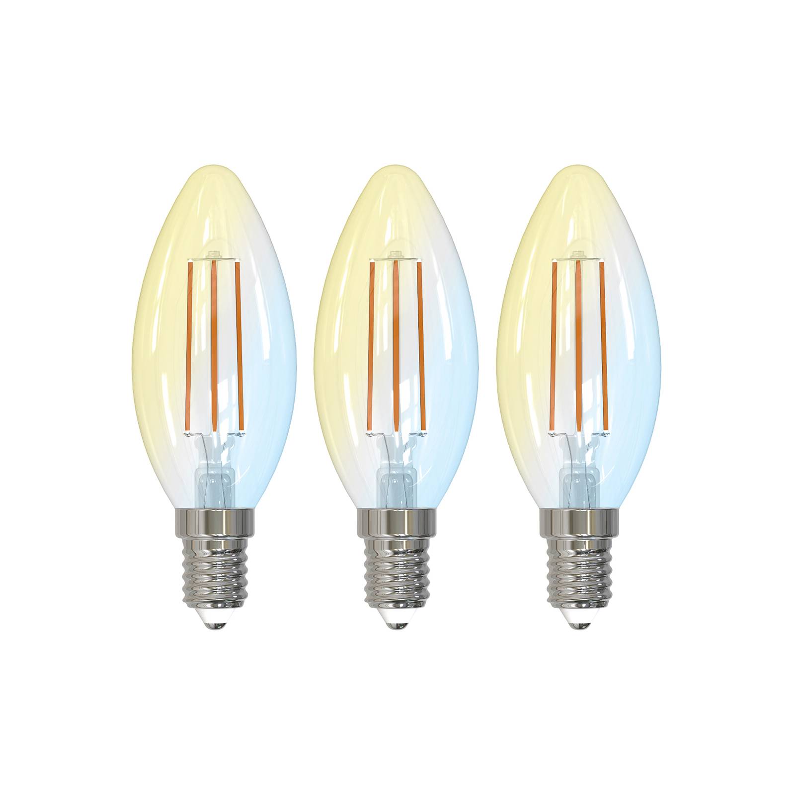 Prios LED-Kerze E14 4,2W WLAN CCT klar 3er-Set günstig online kaufen
