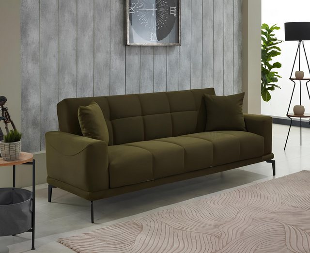 JVmoebel Sofa Dreisitzer Polstersofa Design 3 Sitzer Stoffsofa Grün Sofa Co günstig online kaufen