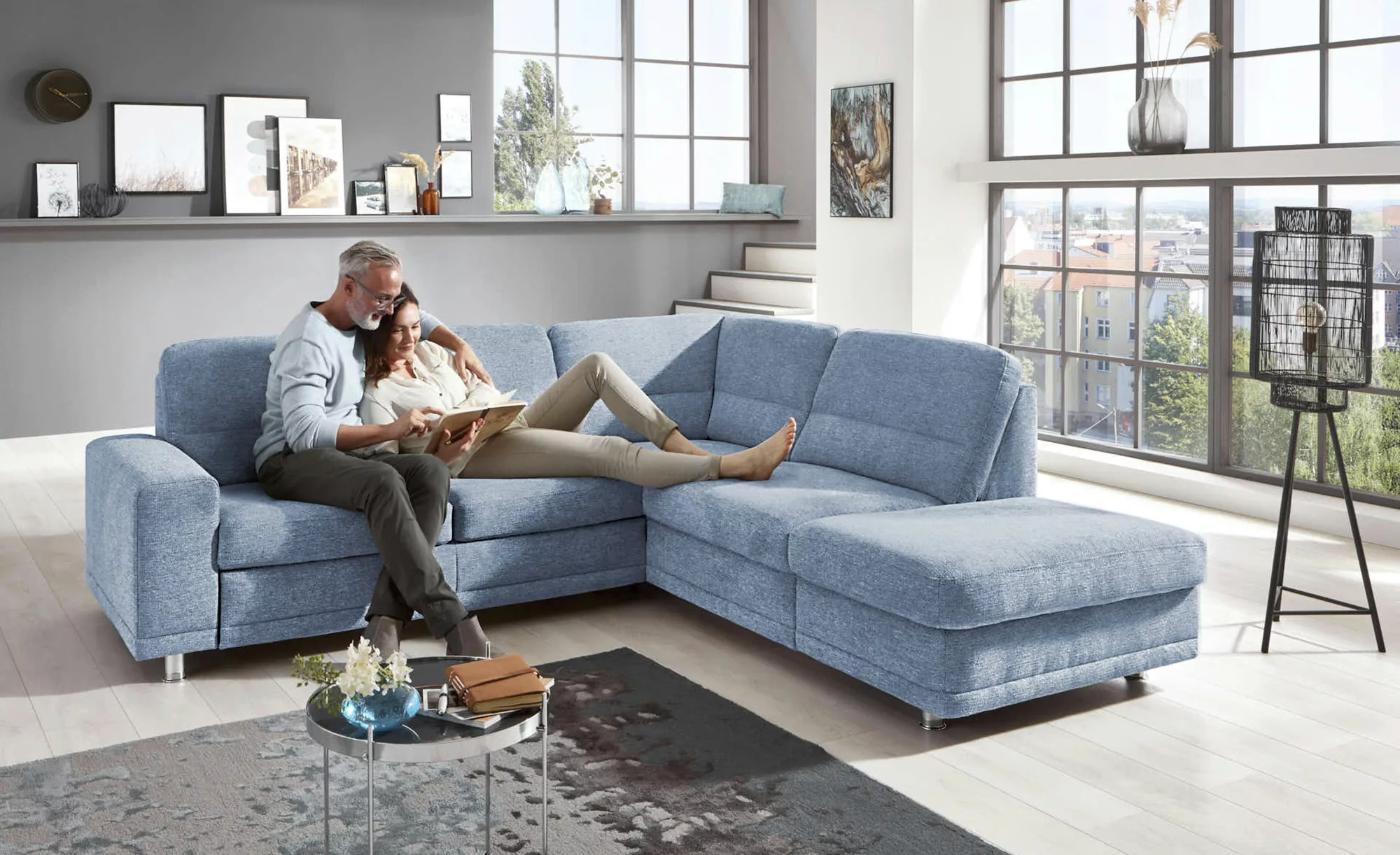 meinSofa Ecksofa  Marc ¦ blau ¦ Maße (cm): B: 243 H: 85 T: 234.0 Polstermöb günstig online kaufen