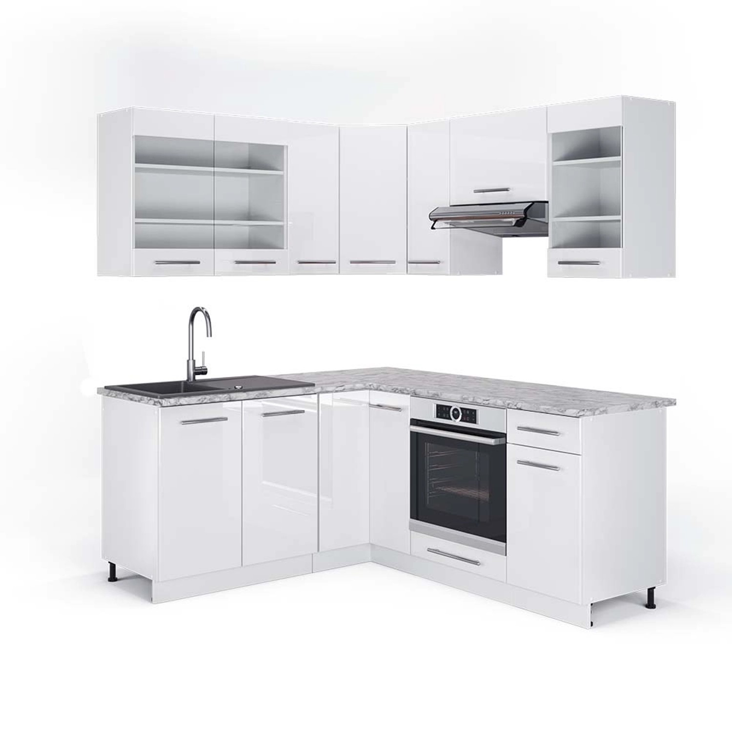 Vicco Winkelküche R-Line, Goldkraft Eiche/Anthrazit, 257 günstig online kaufen