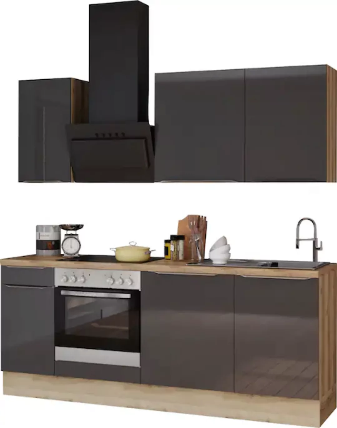 OPTIFIT Küchenzeile "Aken", mit E-Geräten, Breite 210 cm günstig online kaufen