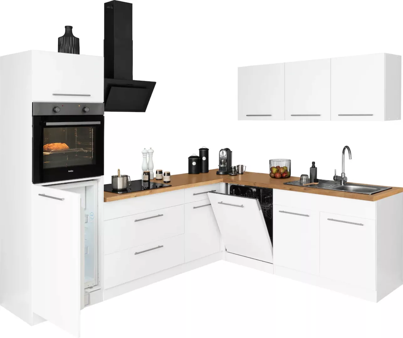 wiho Küchen Winkelküche "Unna", ohne E-Geräte, Stellbreite 260 x 220 cm günstig online kaufen