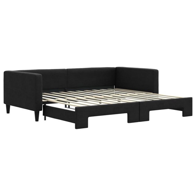 vidaXL Gästebett Gästebett Tagesbett Ausziehbar Schwarz 100x200 cm Stoff Be günstig online kaufen